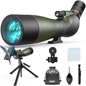 Gosky 25-75x85 High Powered Spotting Scope - Upgrade Spotting Angled Scopes with Tripod, Phone Adapter & Carrying Bag - BAK4 Waterproof Spotter Scope for Bird Watching Wildlife Scenery