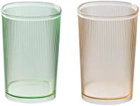 Cawein Unbreakable Cup, Bathroom Tumbler, Plastic Toothbrush Holder, Tumbler Cup, Bathroom Cups,Makeup Brush Holder,Set of 2 Reusable Drinking Glasses.