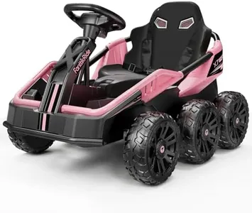 FanttikRide 24V Ride on Toys for Big Kids, Six Eva Wheels UTV, 4x75W 5.9MPH Powerful Electric Car, 4WD/2WD Switch, Parent Remote, Four Shock Absorbers, for Ages Three and Up, X7 Pro Light Pink