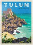 MyPuzzle Mexico: Tulum, Vintage Poster - Premium 1000 Piece Jigsaw Puzzle for Adults