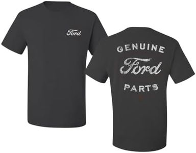 Wild Bobby Genuine Ford Parts Vintage Distressed Cars and Trucks Mens Graphic Tees Front and Back T Shirt Printed Graphic Tees for Men, Charcoal, 3X-Large