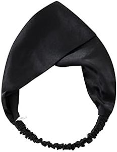ZIMASILK 100% Mulberry Silk Headband Elastic Twisted Head Hair Wrap Accessory Turban For Women(Black)