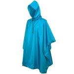 Senmortar Rain Poncho Multifunctional Raincoat Waterproof with Hood Light Blue for Men Women Adult Hiking Fishing Festivals Camping