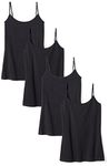 Amazon Essentials Women's Slim-Fit Camisole, Pack of 4, Black, XXL