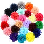 Cinaci 25 Pack Solid Big 4" Chiffon Flower Alligator Hair Clips Barrettes Hairpins Accessories for Baby Girls Infants Toddlers Kids Teens Women