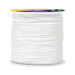 Mandala Crafts Braided Nylon Lift Cord, Venetian and Roller Blinds Replacement String for Rvs, Windows, Roman Shade Repair (0.8mm, White)