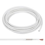 PATIKIL 14.8Ft 11 AWG High Temperature Wire, -60-350 Degrees Celsius Mica Glass Fiber Electronic Wire Insulated Heat Resistant Electronical Flexible Cable for Lamp Boiler Heater, White