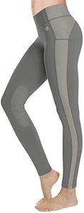 FitsT4 Sports Women's Riding Tights Knee Patch Ventilated Active Schooling Tights Charcoalgray L