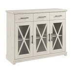 Bush Furniture Lennox Farmhouse Stand for 65 Inch TV, 46W, Linen White Oak