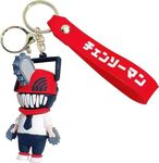 Funfob Chainsaw Man Keychain with Hook & Strap for Anime Fans Multicolour Key Chains (Chainsawman Key)