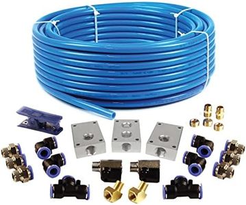 Primefit PCKIT26 Air Piping System, 26-Piece Air Push to Connect Kit with 1/2-Inch (OD) / 3/8" (ID) x 100-Feet TPEE Tubing