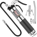 Grease Gun W/Quick Release Coupler Pistol Grip Grease Guns Heavy Duty Professional 6000 PSI - 18 inch Flex Hose