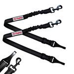 TinyPaw 2 Pack Heavy Duty Dog Seat Belt for Car, Great Dog Seat Belt with Bungee & Latch for Safety while sudden brake, All Metal Heavy Duty & Tangle-Free Attachment, Adjustable Length. (Black)