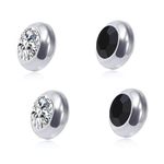 Via Mazzini 8mm Clip-On Magnetic No-Piercing Required Stud Earrings For Men And Women (ER2411) 2 Pairs