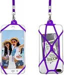 Gear Beast Universal Cell Phone Lanyard - Silicone Cell Phone Holder for Walking w/Neck ﻿Strap, Purple