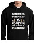 Tstars Weekend Forecast Camping Hoodie Camper Gifts Outdoor Hoodies for Women XX-Large Black