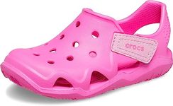 Crocs Unisex-Child Swiftwater Wave Sandals, Electric Pink, 3 Little Kid