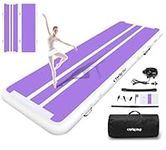 OWROMI Inflatable Air Tumbling Mat, Gymnastics Mats for Mat 10/13/16ft Tumble Track Blow Up with Pump, Double Purple