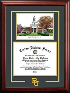 Campus Images TX955SG Baylor University Spirit Graduate Diploma Frame with Lithograph Print, 11" x 14"