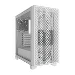 CORSAIR 3000D AIRFLOW Mid-Tower PC Case – 3-Pin Fans – Four-Slot GPU Support – Fits up to 8x 120mm Fans – High-Airflow Design – White