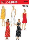 New Look Sewing Pattern 6866: Misses Dresses, Size A, Paper, White, A (S-M-L-XL)