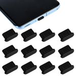 Andibro USB C Port Dust Protection Plugs, 12 Pcs Type C Silicone Dust Covers Phone Type-C Port Protective Caps Anti Dust Charging Plug Protectors Silicone Case Compatible with Laptop Smartphones(B)