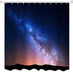 A.Monamour Outer Space Universe Milky Way Galaxy Stars Print Fabric Polyester Waterproof Shower Curtain for Home Bathroom Decoration