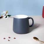 Nestasia Matte Finish Coffee Mug | Microwave & Dishwasher Safe Ceramic Tea Cup | Perfect for Latte, Americano, Cappuccinos, Tea Bag & Beverages (Bluish Grey, 350ml)