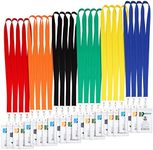 Juvale 24 Pack Bulk Colored Lanyards for ID Badges, Kids, Classroom, Hall Pass, Field Trips, Conference Name Tags, Cruise Lanyards with Clear Badge Holder (6 Colors, 36 Inches)