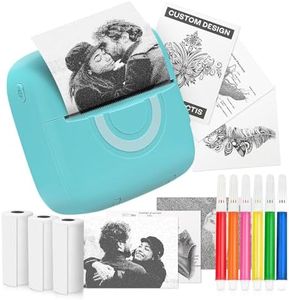 Mini Sticker Printer – Portable Wireless Ink-Free Thermal Printer for Photos, Stickers & Labels, Includes 4 Sticker Rolls, 2 Thermal Rolls & Markers, Rechargeable, Compact for Journaling, DIY & Office