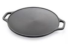 SOWBAGHYA Cast Iron Dosa Tawa 30.5cm/12inch - Pre-Seasoned for Roti/Dosa - Free Wooden Spatula - No Chemical Coating - Iron Rich Food - Even Heating - High Heat Retention - Hand Wash Only