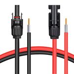 TIHOOK Solar Extension Cable, 5m 12AWG, 4mm² PV Wire with Compatible Connector, Solar Panel Wire, Female and Male Connector, for Solar Panels Photovoltaic Systems (Red and Black)