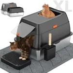 Stainless Steel Litter Box with Lid