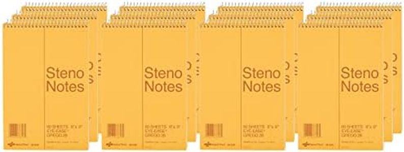 National Brand Steno Notebook with Brown Board Cover, Green Eye-Ease Paper, Gregg Ruled, 6" x 9", 12 Notebooks with 60 Sheets Each (36646-12)