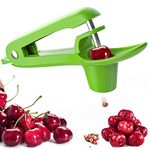 Cherry Pitter - Ordekcity Stainless Steel Cherries Corer Pitter Tool with Hand-held Push Design, Save Time & Space for Making Cherry Jam with Lock Design(Green)