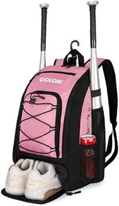 Goloni 40L Baseball Bag, Softball Bat Bag with Shoes Compartment,External Helmet Holder and Fence Hook,Backpack for Baseball, T-Ball & Softball Equipment & Gear