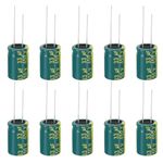 PATIKIL 450V 33uF Electrolytic Capacitors, 10Pcs 13x20mm Aluminum High Frequency Electrolytic Capacitors for TV, LCD Monitor, Refrigerator, Circuit Boards, Green