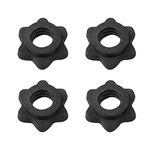 Tookie 4pcs Spinlock Collars, 1 inch Dumbbell Hex Nut Barbell Spin-Lock Collars Screw Clamps for All 1 Inch Standard Weight Lifting Barbells or Dumbbell Bars(Black)