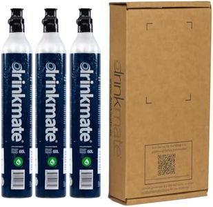 Drinkmate Threaded 60L CO2 Exchange Carbonation Cylinders with Refill Exchange Box, Compatible w/SodaStream (Screw-In), Aarke, Ninja Thirsti, 14.5 Oz, Cartridge Gas Canister Refill (Set of 3)