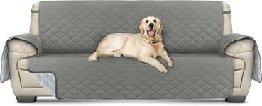 Utopia Bedding Sofa Cover 3 Seater Non Slip Reversible Sofa Slipcover, Water Resistant Sofa Slipcovers for Pets with Elastic Strap, (Gray)