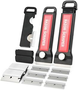 EHDIS 2PCS Razor Blade Scraper Tool with 20pcs Extra Blades, Cleaning Razor Scraper with Blade Storage Box,Glass Top Stove Scraper for Oven Door, Cooktop Scraper, Razor Scraper for Cleaning Paint