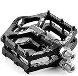 LYCAON Bike Bicycle Pedals, Light Aluminum Alloy Casting Body, 2DU Sealed Bearing Pedal