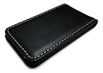 Tapp Collections Fine Leather Magnetic Money Clip, Black, 3-1/4" x 3/4" x 1/4"