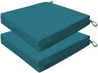 Honeycomb Indoor/Outdoor Textured Solid Teal Dining Seat Cushions: Recycled Polyester Fill, Weather Resistant, Pack of 2 Patio Cushions: 20 inch W x 20 inch D x 4 inch T, 2 Count (Pack of 1)