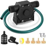 FIDISP Drill Pump for Water 12Pcs, 750 GPH Electric Drill Pump with Water Hose, Oil Hose and Adapter, for Water, Gasoline, Garden, Rain Barrels(Black)