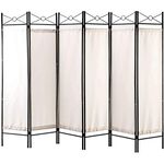 Legacy Decor 4, 6 & 8 Panels Room Divider Privacy Screen Panel Metal Black White Brown (White, 6 Panels)