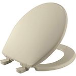 BEMIS 730SLEC 006 Toilet Seat Will Slow Close and Removes Easy for Cleaning, Round, Plastic, Bone