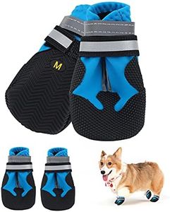 Botas para Perros,4 Piezas Zapatos Impermeables para Perros con Correas Reflectantes,Suela Antideslizante,Protectores de Patas para Exteriores,Zapatos para Perros,para Perros pequeños y medianos (M)