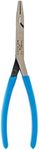 Channellock 718 8-Inch Flat Nose Pliers | Duckbill Jaw Pliers with Extra Long Nose and Crosshatch Teeth Pattern Designed for Hard-to-Reach Places | Forged of High Carbon Steel | Made in the USA