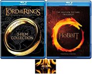 The Lord Of the Rings Trilogy & The Hobbit Trilogy 9 Disc Blu Ray Set Includes Precious Ring Glossy Print Art Card